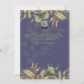 Invitation LeahG Greenery Gold Wedding Invitez DE NOMBREUSES (Dos)
