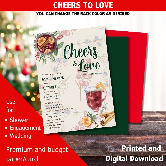 Invitation LeahG Hiver Cheer Mulled Wine Douche Mariage