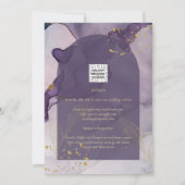 Invitation LeahG Ink Ombre violet Lavender Mariage or (Dos)