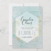 Invitation LeahG INK Verre de mer Turquoise Gold Aqua INVITAT (Devant)