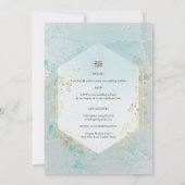 Invitation LeahG INK Verre de mer Turquoise Gold Aqua INVITAT (Dos)