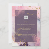 Invitation LeahG® Lavender INK Mauve Purple Mariage or (Dos)