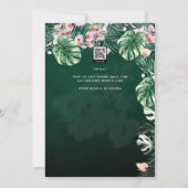 Invitation LeahG Mariage botanique vert tropical (Dos)
