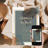 Invitation Leahg moderne Abstrait TONES DE TERRE TURQUOISE Bo