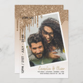 Invitation LeahG Parties scintillant Drips Photo Overlay Mari (Devant / Derrière)