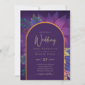 Invitation LeahG Plum Purple Gold JEWEL TONES Mariage INVITE (Devant)