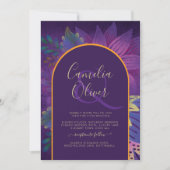 Invitation LeahG Plum Purple Gold JEWEL TONES Mariage INVITE (Devant)