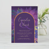 Invitation LeahG Plum Purple Gold JEWEL TONES Mariage INVITE (Debout devant)