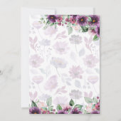 Invitation LeahG Prune Pourpre Baie Floral Mariage Automne Hi (Dos)