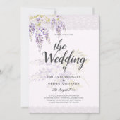 Invitation LeahG Purple WISTERIA Dentelle Florale Mariage INV (Devant)