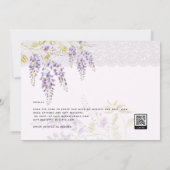 Invitation LeahG Purple Wisteria Mariage Floral moderne (Dos)