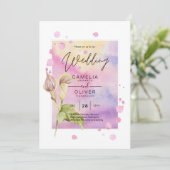 Invitation LeahG Rose Calla Lily Mariage floral Inviter allin (Debout devant)