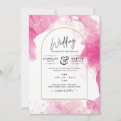 Invitation LeahG ROSE OR ENCRE Mariage Abstrait INVITE (Devant)