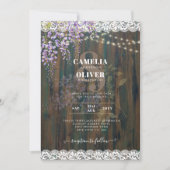 Invitation LeahG Rustic WISTERIA Dentelle Floral Wedding INVI (Devant)