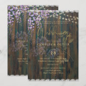 Invitation LeahG Rustic WISTERIA Dentelle Floral Wedding INVI (Devant / Derrière)