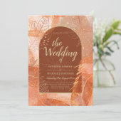 Invitation LeahG Terracotta Gold Automne Mariage de automne I (Debout devant)