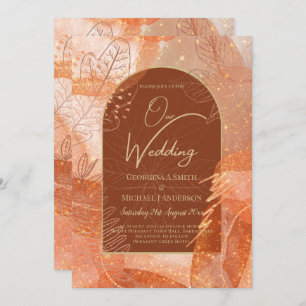 Invitation LeahG Terracotta Gold Automne Mariage de automne I