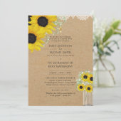 Invitation LeahG Tournesols Messe Nuptiale Mariage catholique (Debout devant)