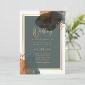 Invitation Leahg TURQUOISE TONNES DE TERRE MARIAGE INVITE QR  (Debout devant)