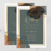 Invitation Leahg TURQUOISE TONNES DE TERRE MARIAGE INVITE QR  (Devant / Derrière)