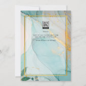 Invitation LeahG Verre de mer Turquoise Gold INK Mariage INVI (Dos)