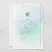 Invitation LeahG Verre de mer Turquoise Turquoise Bleu Mariag (Dos)