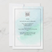 Invitation LeahG Verre de mer Turquoise Turquoise Bleu Mariag (Dos)