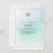 Invitation LeahG Verre de mer Turquoise Turquoise Bleu Mariag (Dos)