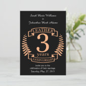 Invitation Leather 3 ans mariage anniversaire (Debout devant)