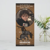 Invitation Leather Western Wild West Cowboy Photo Anniversair (Debout devant)