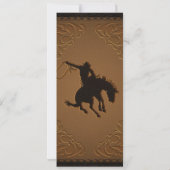 Invitation Leather Western Wild West Cowboy Photo Anniversair (Dos)