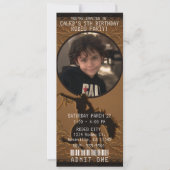 Invitation Leather Western Wild West Cowboy Photo Anniversair (Devant)