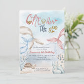 Invitation L'eau de mer de sirène 1er anniversaire (Debout devant)