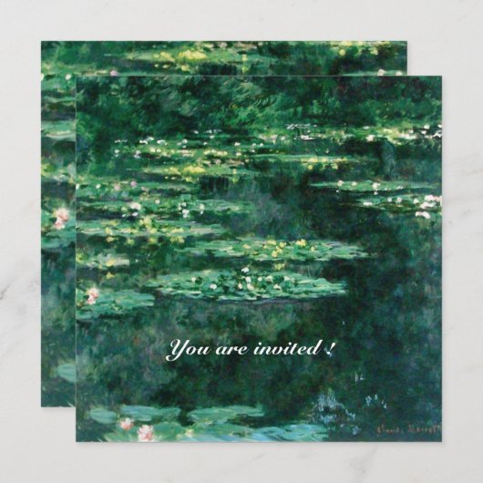 Invitation L'EAU MENSONNE EN ÉTANG VERT par Claude Monet (Devant / Derrière)