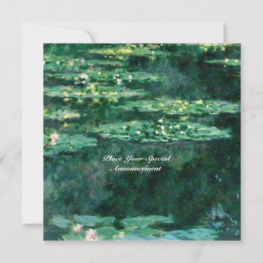 Invitation L'EAU MENSONNE EN ÉTANG VERT par Claude Monet (Dos)
