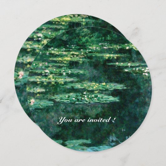 Invitation L'EAU MENSONNE EN ÉTANG VERT par Claude Monet (Devant / Derrière)