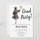 Invitation Leavers de graduation Moderne tendance fille Invit (Devant)