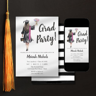 Invitation Leavers de graduation Moderne tendance fille Invit