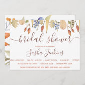 Invitation Leaves automnales et baies Bridal Showboat invitat (Devant / Derrière)