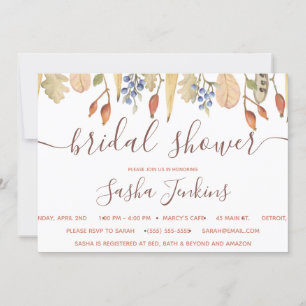 Invitation Leaves automnales et baies Bridal Showboat Invitat