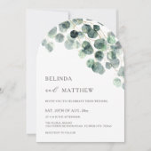 Invitation Leaves Greenery Watercolor Flowers Modern Arch (Devant)