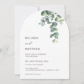 Invitation Leaves Greenery Watercolor Flowers Modern Arch (Devant)
