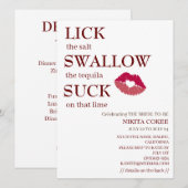 Invitation Lèchez le sel, avalez le week-end de jeune fille d (Devant / Derrière)