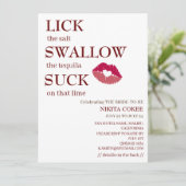 Invitation Lèchez le sel, avalez le week-end de jeune fille e (Debout devant)