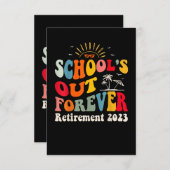 Invitation L'école est dehors pour toujours Professeur retrai (Devant / Derrière)