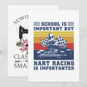 Invitation L'École Est Importante Mais La Course De Kart Est  (Devant / Derrière)