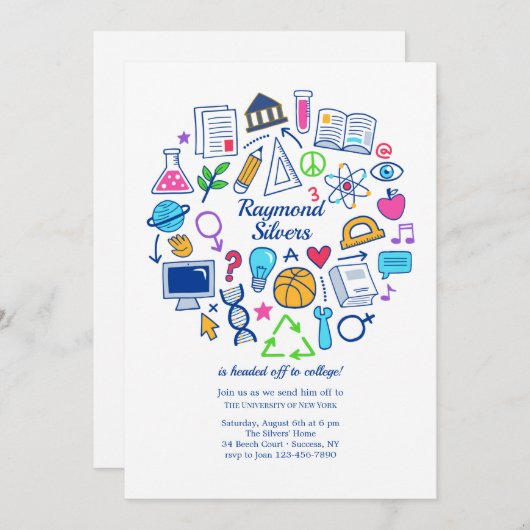 Invitation L'école s'éloigne de la fête (Devant / Derrière)