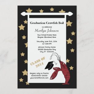 Invitation L'écrevisse/homard noirs d'or tient le premier