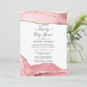Invitation Lecteur d'Agate Blush et Gold par douche (Debout devant)