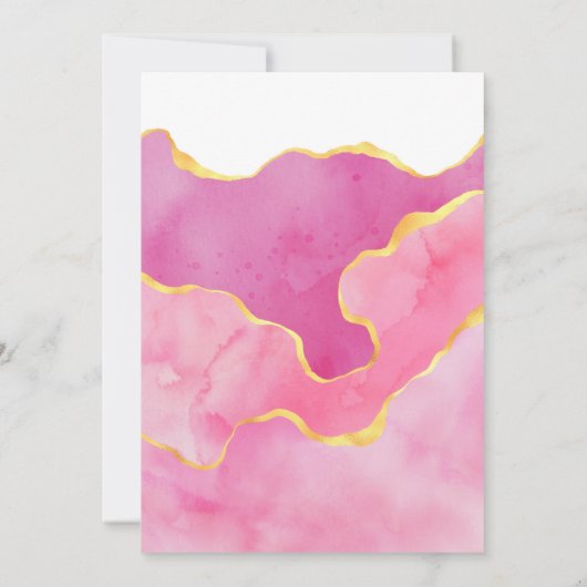 Invitation Lecteur d'agate rose et or par douche (Dos)